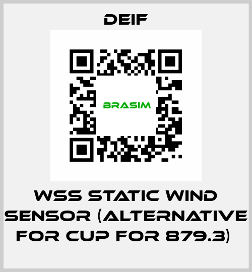 WSS STATIC WIND SENSOR (ALTERNATIVE FOR CUP FOR 879.3)  Deif