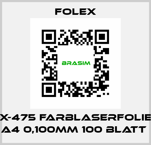 X-475 FARBLASERFOLIE A4 0,100MM 100 BLATT  Folex