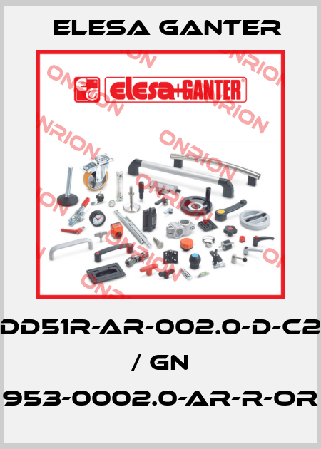 DD51R-AR-002.0-D-C2 / GN 953-0002.0-AR-R-OR Elesa Ganter