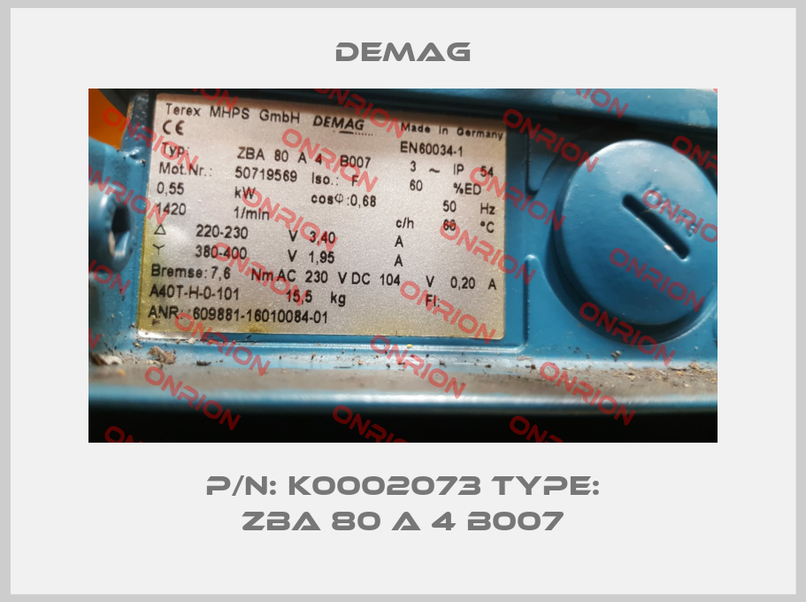 P/N: K0002073 Type: ZBA 80 A 4 B007-big
