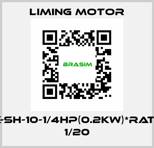 LK-SH-10-1/4HP(0.2KW)*RATIO 1/20 Liming Motor