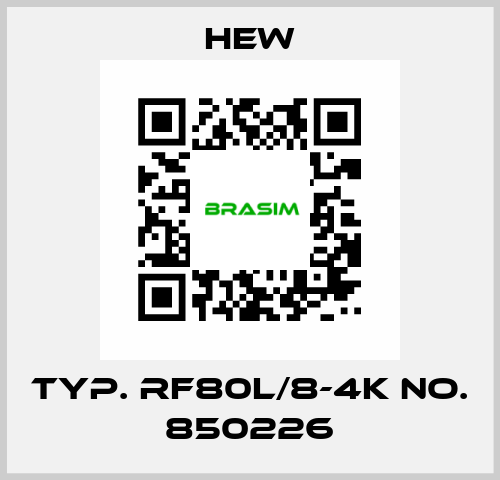 Typ. RF80L/8-4K No. 850226 HEW