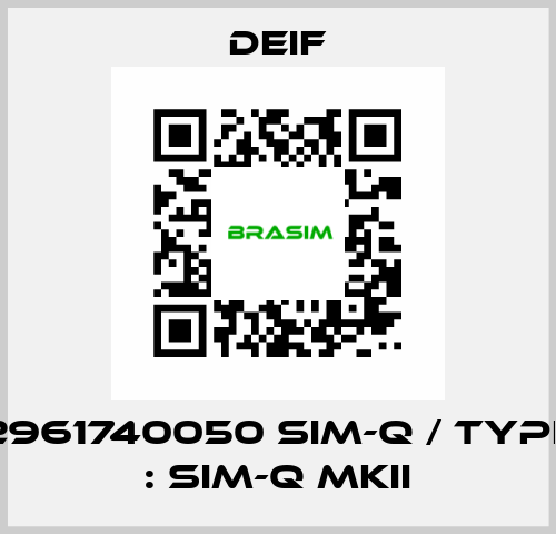 2961740050 SIM-Q / Type : SIM-Q MKII Deif