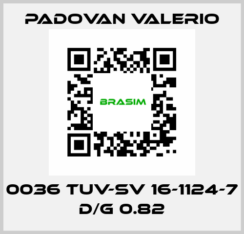 0036 TUV-SV 16-1124-7 D/G 0.82 PADOVAN VALERIO