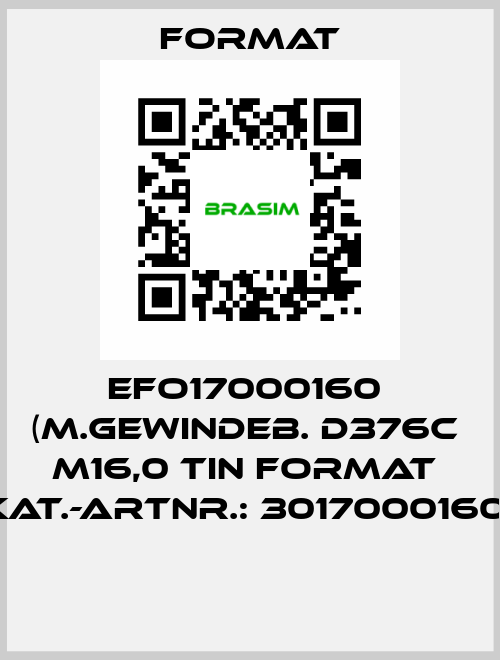 EFO17000160  (M.Gewindeb. D376C  M16,0 TiN FORMAT  Kat.-Artnr.: 3017000160)  Format