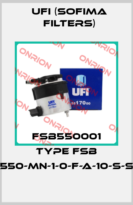 FSB550001 Type FSB 550-MN-1-0-F-A-10-S-S Ufi (SOFIMA FILTERS)