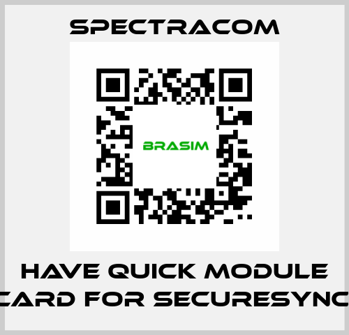 Have Quick module card for SECURESYNC  SPECTRACOM