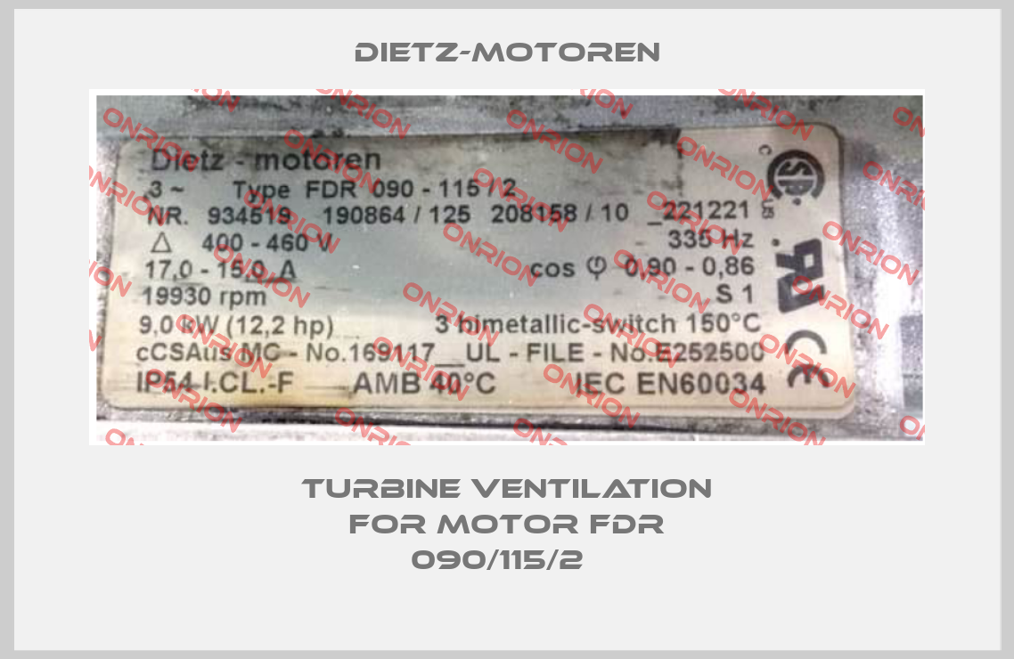 Turbine ventilation for motor FDR 090/115/2  -big