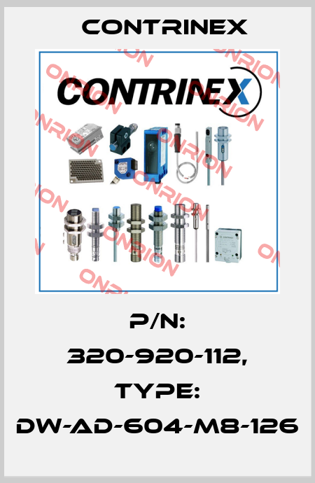 p/n: 320-920-112, Type: DW-AD-604-M8-126 Contrinex