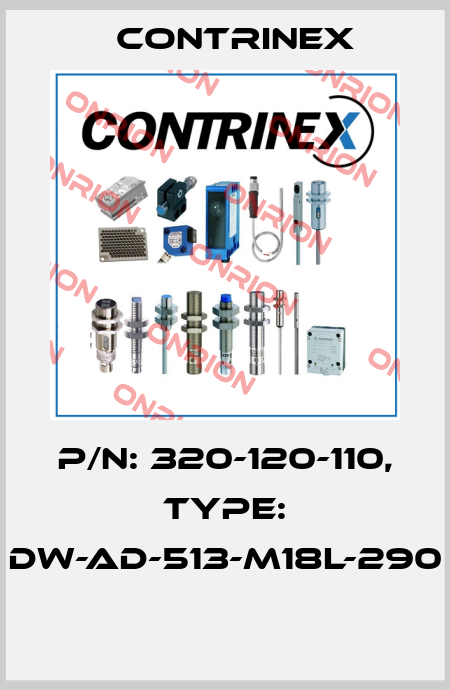 P/N: 320-120-110, Type: DW-AD-513-M18L-290  Contrinex
