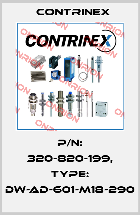 p/n: 320-820-199, Type: DW-AD-601-M18-290 Contrinex