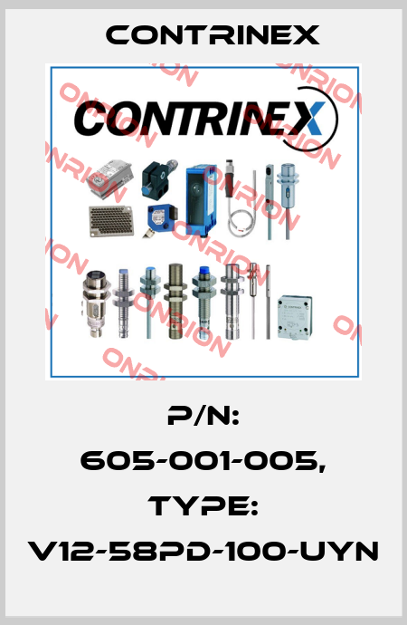 p/n: 605-001-005, Type: V12-58PD-100-UYN Contrinex
