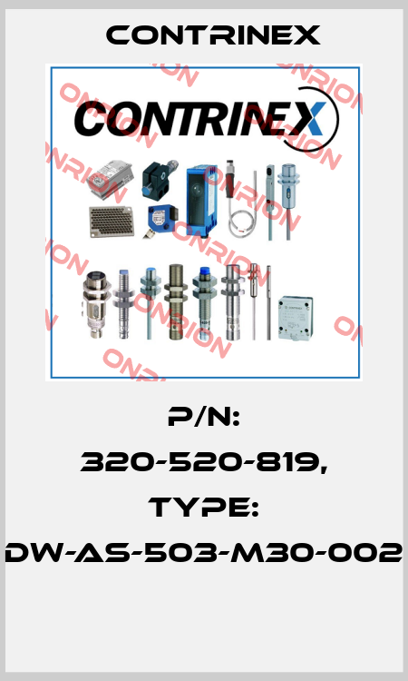 P/N: 320-520-819, Type: DW-AS-503-M30-002  Contrinex