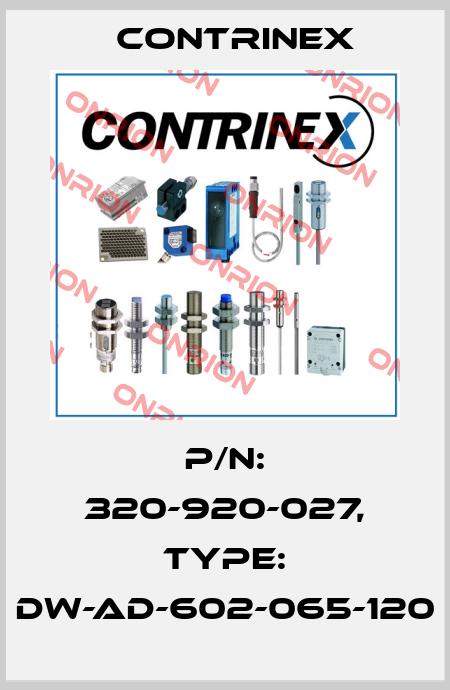 p/n: 320-920-027, Type: DW-AD-602-065-120 Contrinex