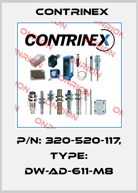 p/n: 320-520-117, Type: DW-AD-611-M8 Contrinex