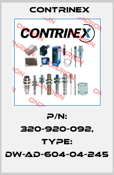 p/n: 320-920-092, Type: DW-AD-604-04-245 Contrinex