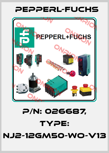 p/n: 026687, Type: NJ2-12GM50-WO-V13 Pepperl-Fuchs