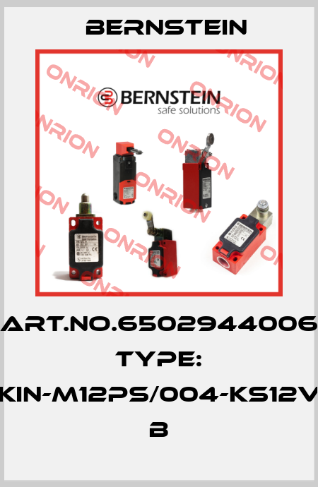 Art.No.6502944006 Type: KIN-M12PS/004-KS12V          B Bernstein