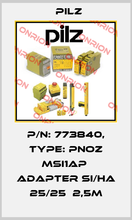 p/n: 773840, Type: PNOZ msi1Ap  Adapter Si/Ha 25/25  2,5m Pilz