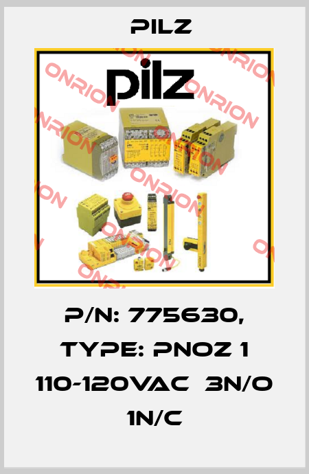 p/n: 775630, Type: PNOZ 1 110-120VAC  3n/o 1n/c Pilz
