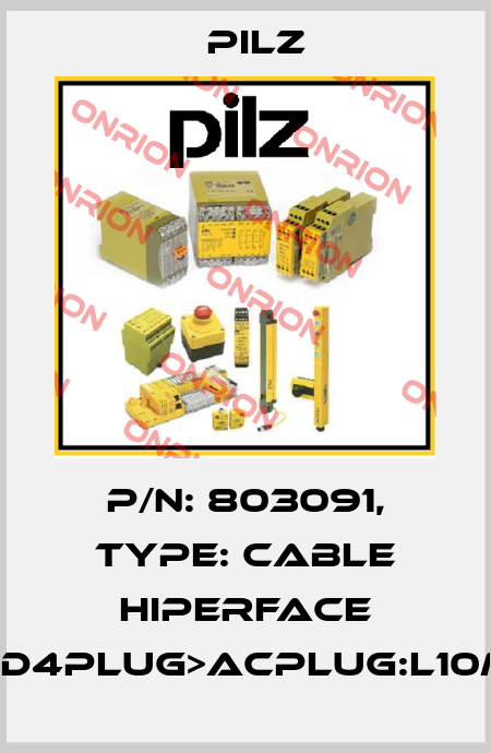 p/n: 803091, Type: Cable Hiperface DD4plug>ACplug:L10m Pilz
