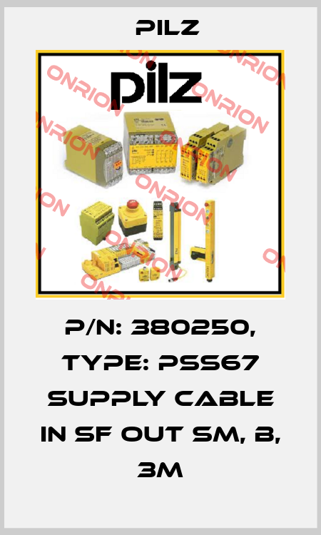 p/n: 380250, Type: PSS67 Supply Cable IN sf OUT sm, B, 3m Pilz