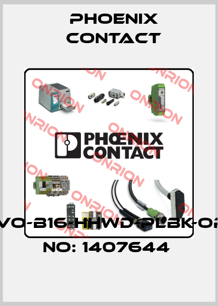 HC-EVO-B16-HHWD-PLBK-ORDER NO: 1407644  Phoenix Contact
