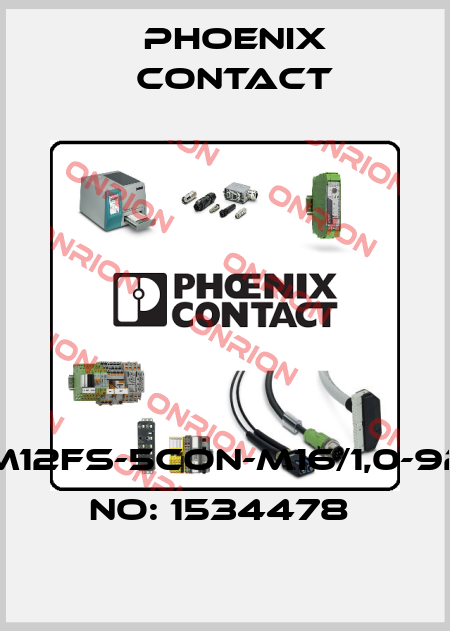 SACCBP-M12FS-5CON-M16/1,0-920-ORDER NO: 1534478  Phoenix Contact
