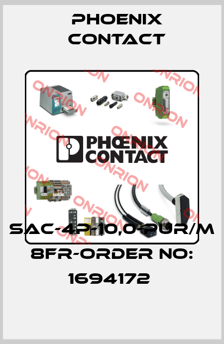 SAC-4P-10,0-PUR/M 8FR-ORDER NO: 1694172  Phoenix Contact