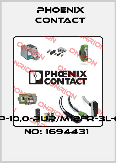 SAC-5P-10,0-PUR/M12FR-3L-ORDER NO: 1694431  Phoenix Contact