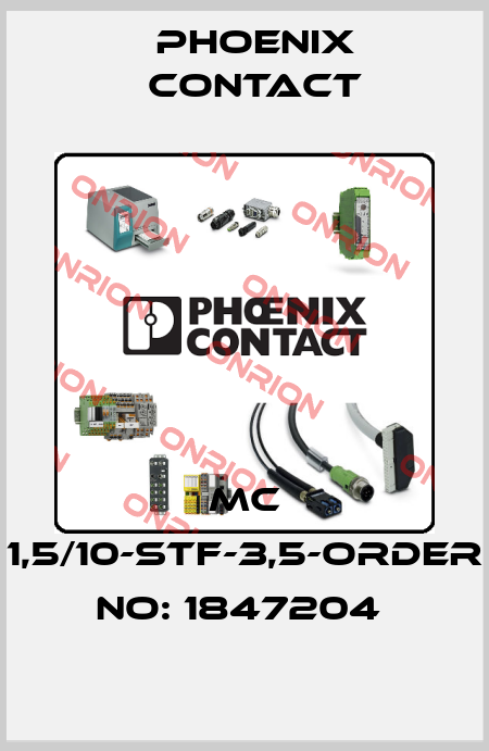 MC 1,5/10-STF-3,5-ORDER NO: 1847204  Phoenix Contact