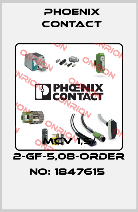 MCV 1,5/ 2-GF-5,08-ORDER NO: 1847615  Phoenix Contact