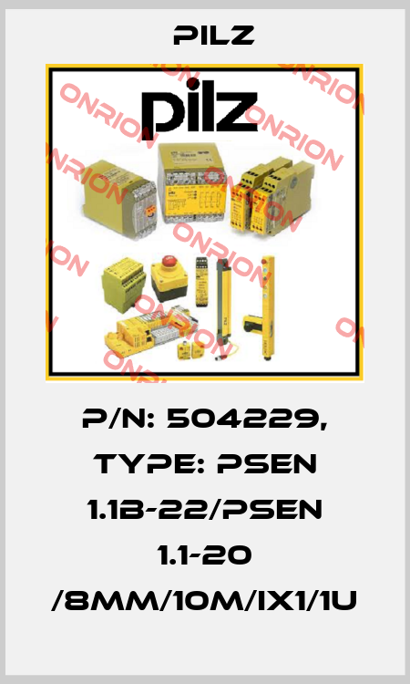 p/n: 504229, Type: PSEN 1.1b-22/PSEN 1.1-20 /8mm/10m/ix1/1u Pilz