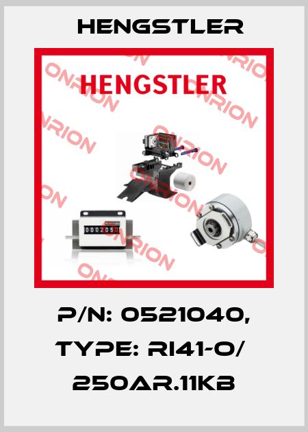 p/n: 0521040, Type: RI41-O/  250AR.11KB Hengstler