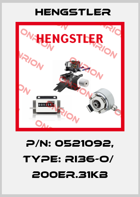 p/n: 0521092, Type: RI36-O/  200ER.31KB Hengstler