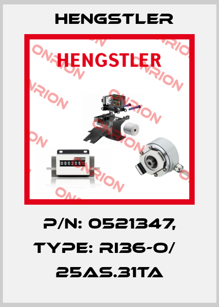 p/n: 0521347, Type: RI36-O/   25AS.31TA Hengstler
