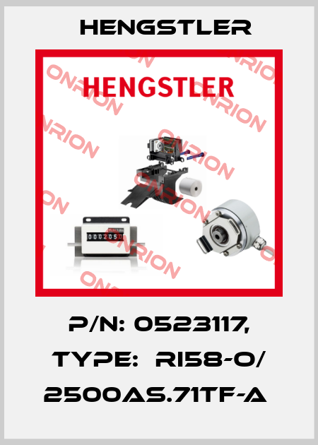 P/N: 0523117, Type:  RI58-O/ 2500AS.71TF-A  Hengstler