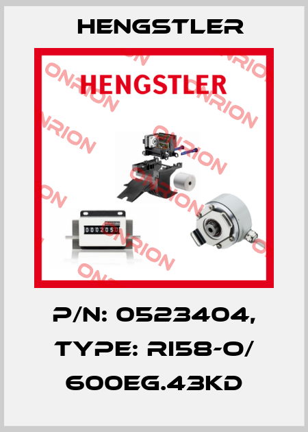p/n: 0523404, Type: RI58-O/ 600EG.43KD Hengstler