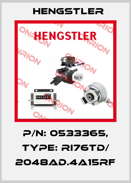 p/n: 0533365, Type: RI76TD/ 2048AD.4A15RF Hengstler