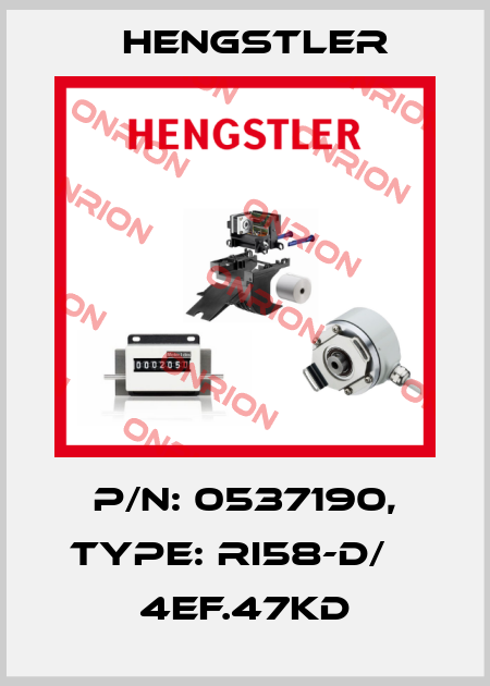 p/n: 0537190, Type: RI58-D/    4EF.47KD Hengstler