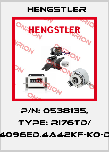 p/n: 0538135, Type: RI76TD/ 4096ED.4A42KF-K0-D Hengstler