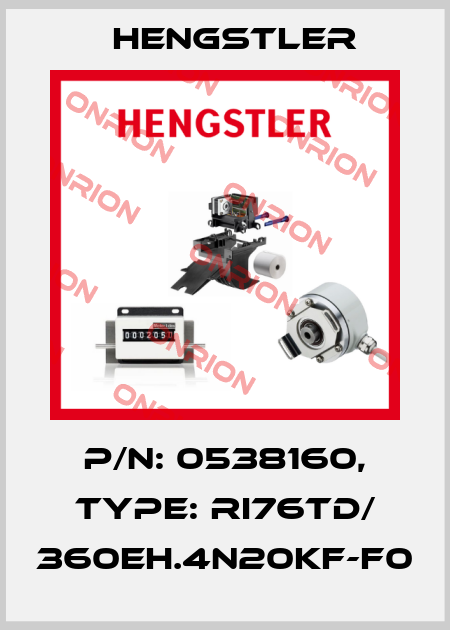 p/n: 0538160, Type: RI76TD/ 360EH.4N20KF-F0 Hengstler