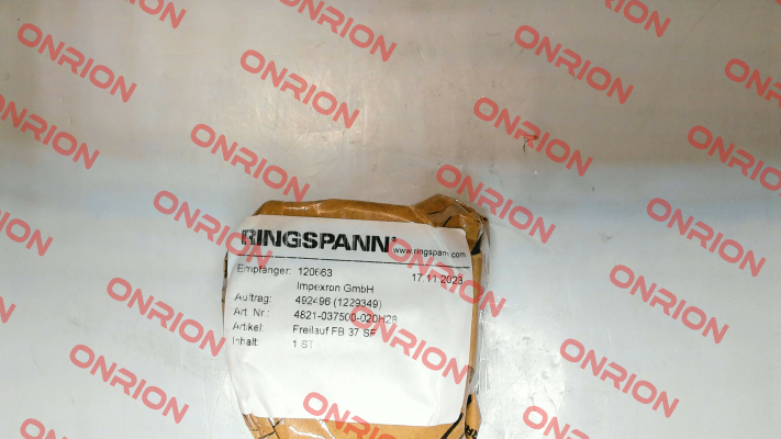 PN: 4821-037500-020H28 Type: FB 37 SF Ringspann