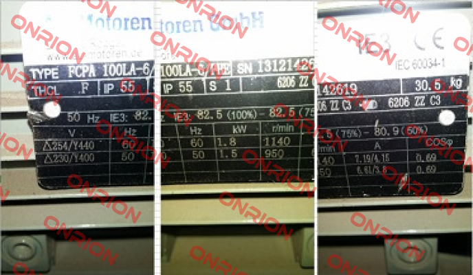 FCPA 100LA-6/PHE obsolete, replaced by IE3AC10LA600  AC Motoren