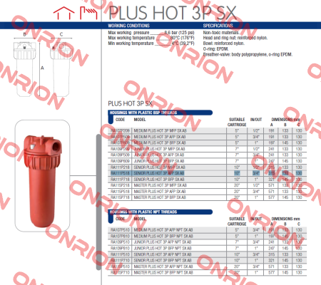 Senior Plus HOT 3P AFP SX AB Atlas Filtri