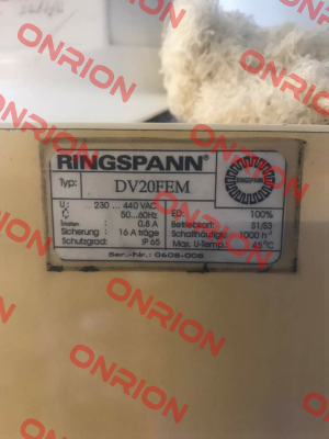 Type :DV20FEM Ringspann