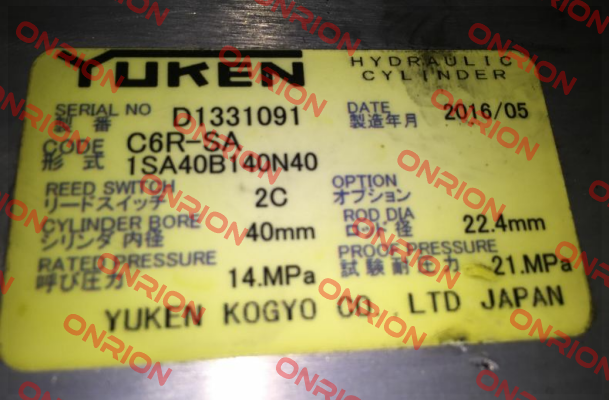 C6R-SA 1SA40B140N40 obsolete,  equivalent CBY14L-6SD40N40X52 Yuken