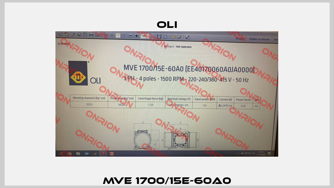 MVE 1700/15E-60A0 Oli
