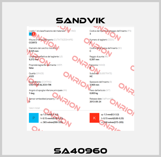 SA40960 Sandvik