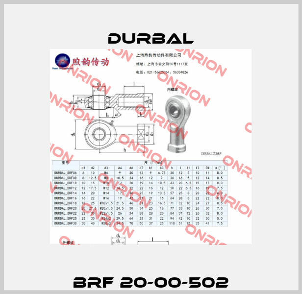 BRF 20-00-502 Durbal